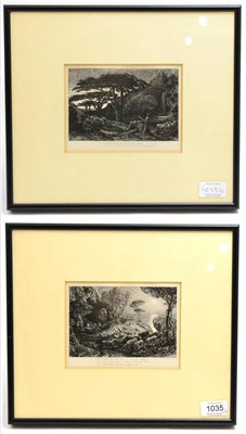 Lot 1035 - After Samuel Palmer (1805- 1881) The Cypress Grove; Moeris and Galatea, black and white...