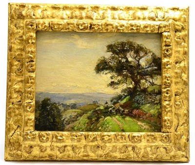 Lot 1042 - Herbert Royle (1870-1958) ";A Moorland Road"; , signed, with original artist's label verso, oil...