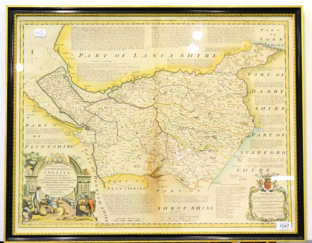 Lot 1047 - An antique hand coloured map by Eman Bowan,