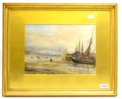 Lot 1048 - John Fulleylove (1845-1908), ";Tenby"; harbour, signed and dated 1883, inscribed, watercolour,...