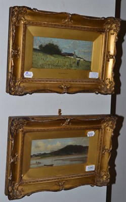 Lot 1090 - William Meredith (19th century) Figures working the fields; An estuary scene, oil on panel,...