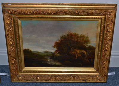 Lot 1099 - Follower of H. Koekoek (19th century) A traveller before a watermill in a river landscape, oil...