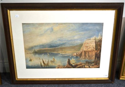 Lot 1107 - British School (early 19th century) View of Genoa harbour, watercolour, 43.5cm by 68cm