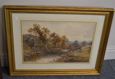 Lot 1108 - Albert Pollitt (1856-1926) River landscape, signed and dated 1902, watercolour, 39cm by 59.5cm