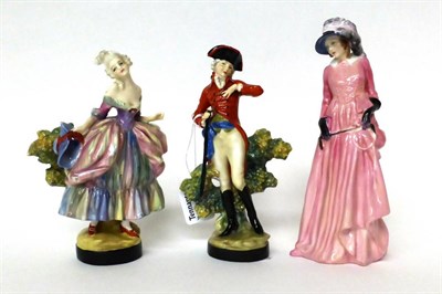 Lot 19 - * A Royal Doulton figure, ";The Belle";, HN754, 16cm; ";Maureen";, HN1770, 19cm; and ";The Dandy"