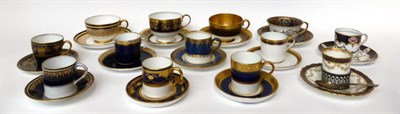 Lot 99 - * A Royal Worcester porcelain coffee can and saucer with beaded border; a similar teacup and...