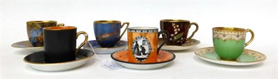 Lot 101 - * A Carltonware lustre decorated cabinet cup and saucer; a similar cup and saucer; a similar...