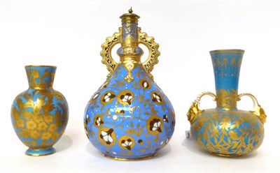 Lot 137 - * A gilt metal mounted Royal Crown Derby rosewater sprinkler in the form of a Persian vase,...