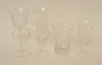 Lot 164 - * Five Stuart whisky tumblers and a set of similar glasses, including wine and champagne flutes