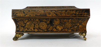 Lot 198 - * Regency hinged box decorated with oriental landscapes