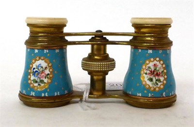 Lot 203 - * A pair of French enamel opera glasses