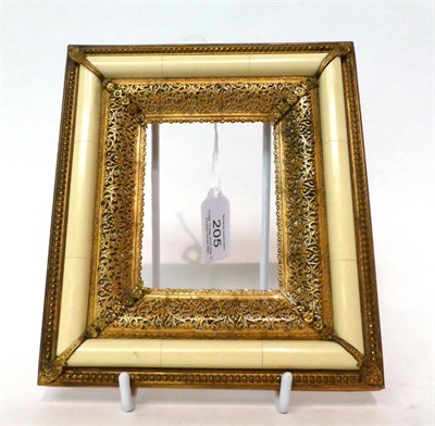 Lot 205 - * A metal and ivory photograph frame