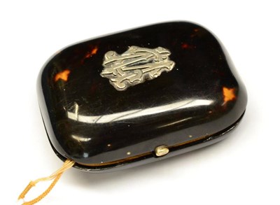 Lot 218 - * A tortoiseshell purse, decorated with a shipping scene