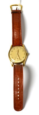 Lot 262 - A 9ct gold wristwatch, signed Omega, 1959, (calibre 267) lever movement signed and numbered...