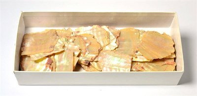 Lot 266 - A collection of sliced pieces of mother-of-pearl (suitable for restoration)