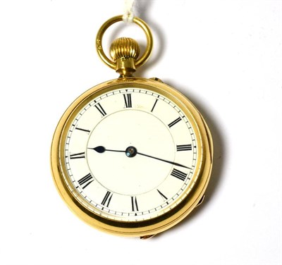 Lot 292 - An 18ct gold fob watch, signed W.Batty & Sons Ltd, Manchester & Liverpool, 1907, lever...