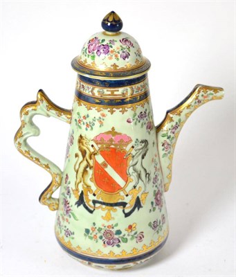 Lot 309 - A Samson of Paris armorial coffee pot, 28cm high