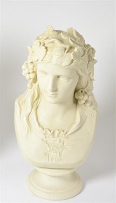 Lot 335 - A parian bust modelled as a Classical lady, the base stamped Art Union of London 1864, 37cm high