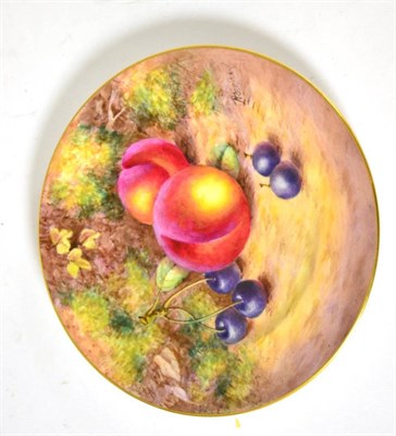 Lot 340 - A Royal Worcester tea plate, painted by Freeman with fruit, 15.5cm