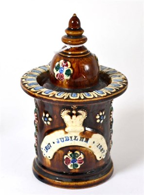 Lot 358 - A 19th century Bargeware tobacco jar