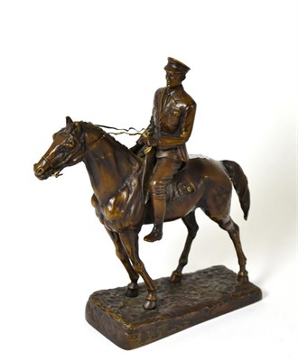 Lot 369 - Sydney March (1875-1968), bronze figure group of Edward VII on a horse, signed, 29cm