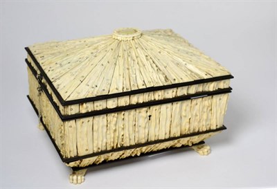 Lot 381 - A late 19th/early 20th century antler jewellery box, 24cm wide