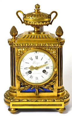 Lot 411 - An ormolu striking mantel clock, signed Roque, a Paris, early 19th Century, urn and pineapple...