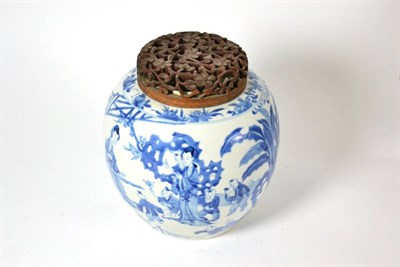 Lot 420 - A Chinese porcelain blue and white ginger jar, bears Chenghua reign marks, height 18.5cm,...