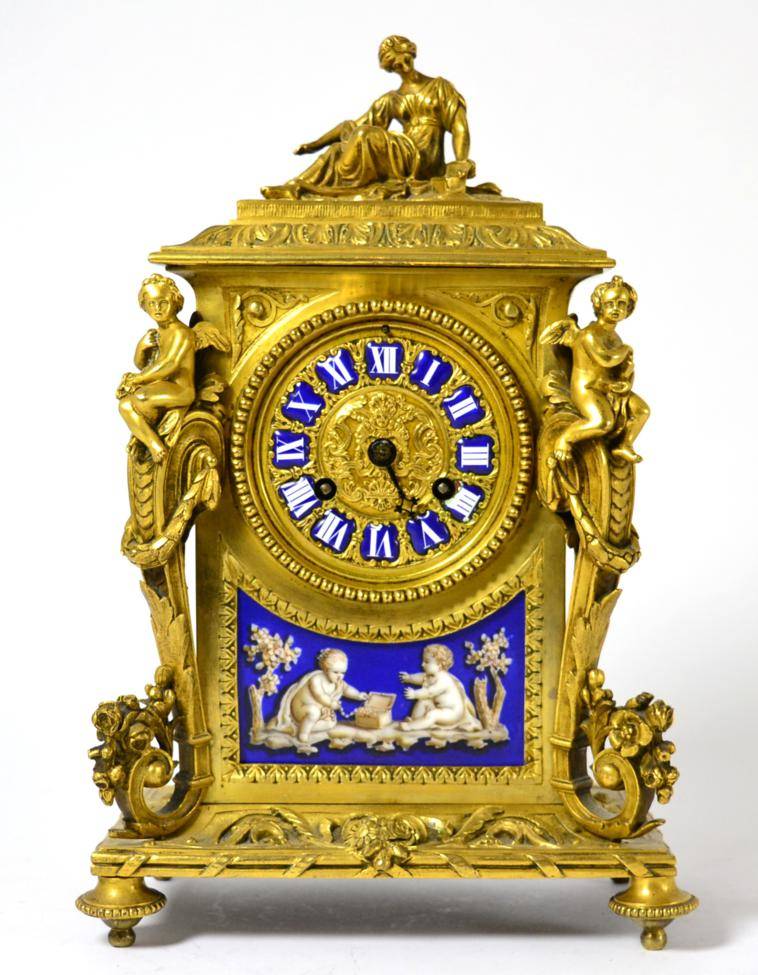 Lot 467 - An ormolu and porcelain mounted striking