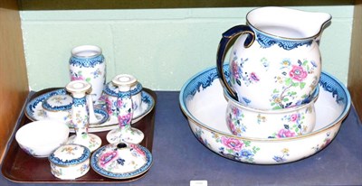 Lot 500 - # A Losolware toilet set with printed chinoiserie decoration