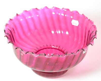 Lot 502 - Cranberry glass lamp shade, 30cm diameter