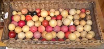 Lot 591 - A good collection of Victorian ivory snooker balls of assorted sizes, approximately eighty