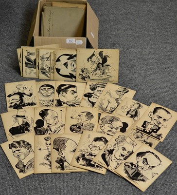 Lot 602 - Lissenden Caricatures: A Collection of Original Ink Images of Music Hall Stars, all on card and...