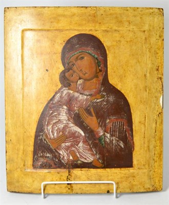 Lot 606 - Icon: Vladimir The Mother of God, 36cm