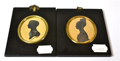 Lot 650 - Two 19th century silhouette portraits