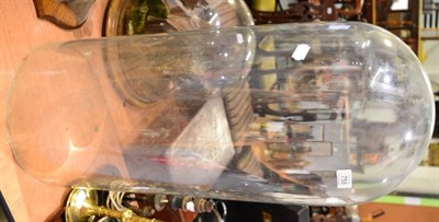 Lot 758 - + A large Victorian glass dome, 75cm high