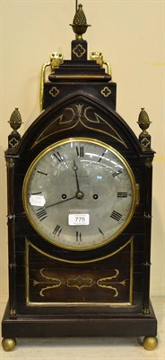 Lot 775 - A striking table clock, signed Harrison, Liverpool, circa 1830, the ebony veneered case with an...