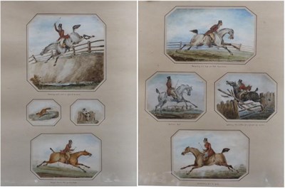 Lot 1006 - ^ Follower of Henry Alken (18th/19th century) ";Coming Well Over a Fence and Drop";, ";Swift...