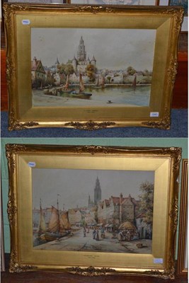 Lot 1043 - Cyril Hardy (fl.c.1900-1940) ";A Dutch Harbour";; ";The Quay Side, Holland";, each signed,...