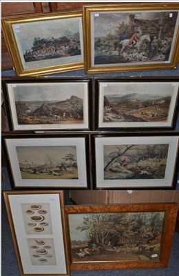 Lot 1046 - R G Reeve after W P Hodges, Hare Hunting, coloured lithograph, plate I and II, together with a...