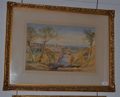 Lot 1055 - Thomas Hartley Cromek (1809-1873) View of Richmond, indistinctly signed and dated, 33cm by 50cm