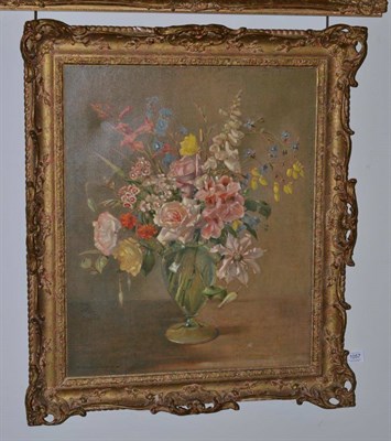 Lot 1057 - Terence Loudon (exh.1921-1940) ";A Mixed Bunch";, signed, oil on canvas, 60cm by 49.5cm