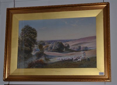 Lot 1058 - Charles Rowbotham (1856-1921) ";Changing Pastures";, signed and dated 1901, watercolour...