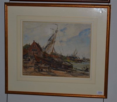 Lot 1075 - Frederick Stuart Richardson RSW, ROI, RI (1855-1944) ";Beached Boats at Whitby";, signed,...