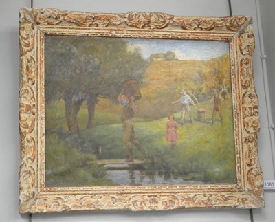 Lot 1080 - Henry Strachey (1863-1940) ";Returning with the Apples";, signed and indistinctly dated, oil on...