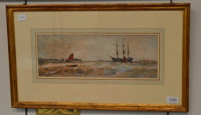 Lot 1094 - Thomas Bush Hardy (1842-1897) ";Squally Weather";, signed and inscribed, watercolour heightened...