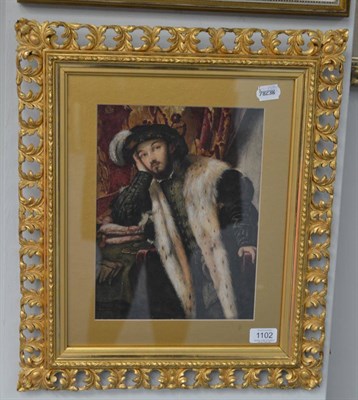 Lot 1102 - Edwin Austin Abbey (1852-1911) Portrait of an Italian nobleman, inscribed to backing board...