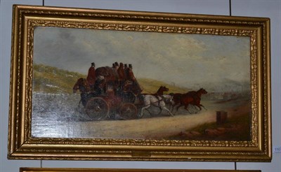 Lot 1107 - John Charles Maggs (1819-1895) Coaching Scene, signed and dated 1874, oil on canvas, laid onto...