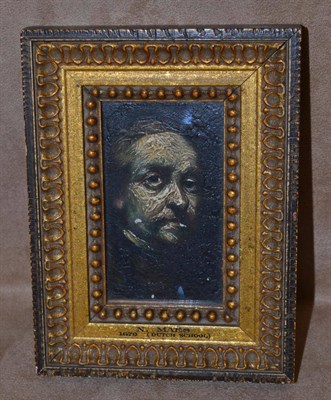 Lot 1120 - Circle of Nicolaes Maes (1634-1693) A head study of a gentleman, oil on panel, 10cm by 5.5cm