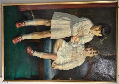 Lot 1154 - Charles Cameron Baillie (1901-1960) A portrait of two young girls reputedly the Erskine...